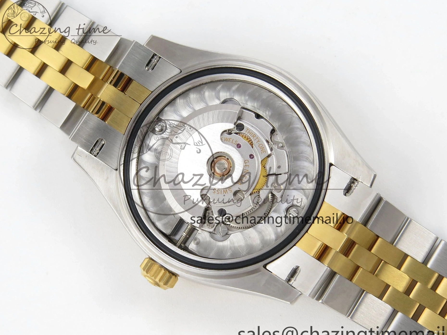 MiroTime 0207 Effortless DateJust 31 278383RBR THBF 1:1 Best Edition 904L Steel Brown Diamonds Dial Diamonds Bezel on SS YG Jubilee Bracelet HZ Cal. 10